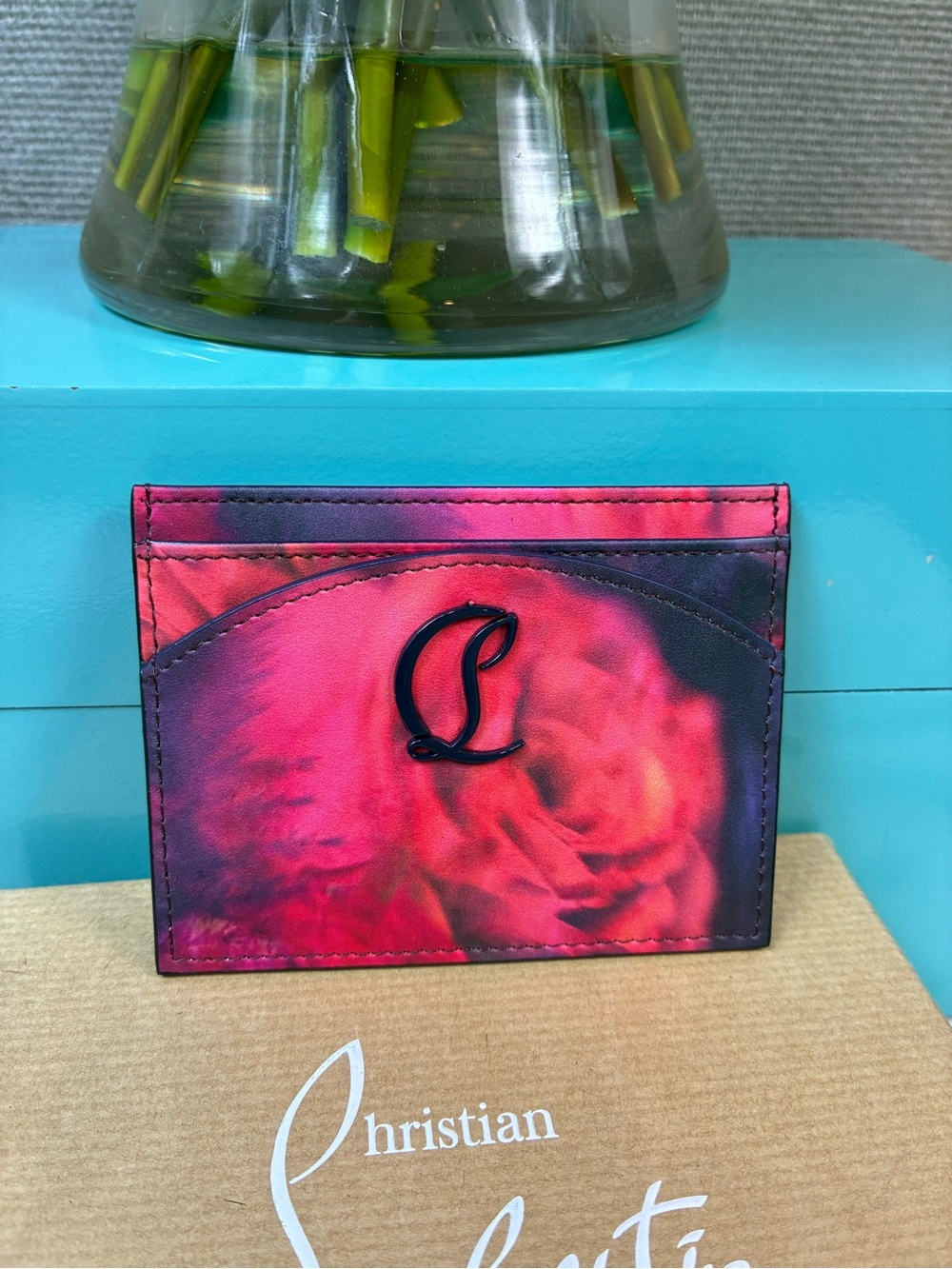 Christian Louboutin Paris Roses Card ID Holder Wallet - NWT w/ Dustbag & Box
